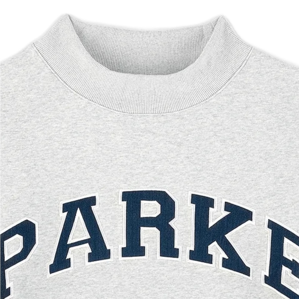 Parke Fleece Varsity Mockneck Sweatshirt Classic Grey + Navy Size XXL NWOT - Picture 12 of 13